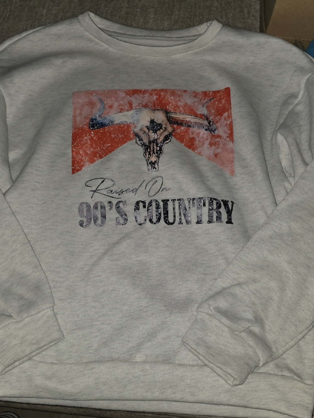 Raised On 90's Country Graphic Sweatshirt - GRAYISH